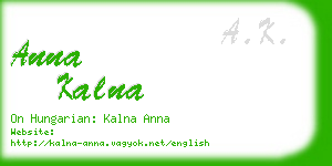 anna kalna business card